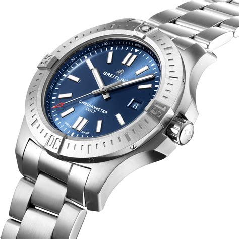 breitling colt 44 automatic blue replica|breitling colt automatic 44mm.